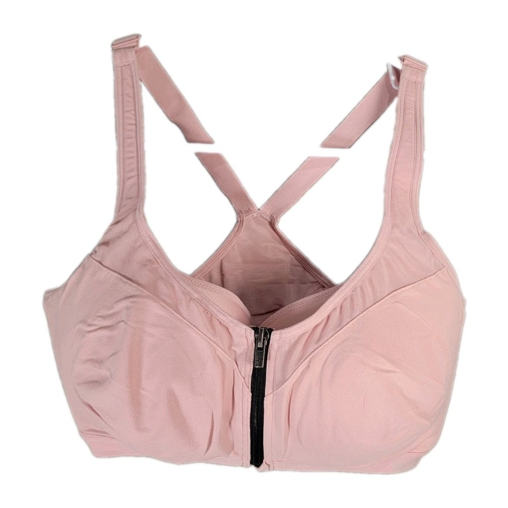 Victorias Secret Knockout Sports Bra 38DDD Pink Front Close Zip High Impact